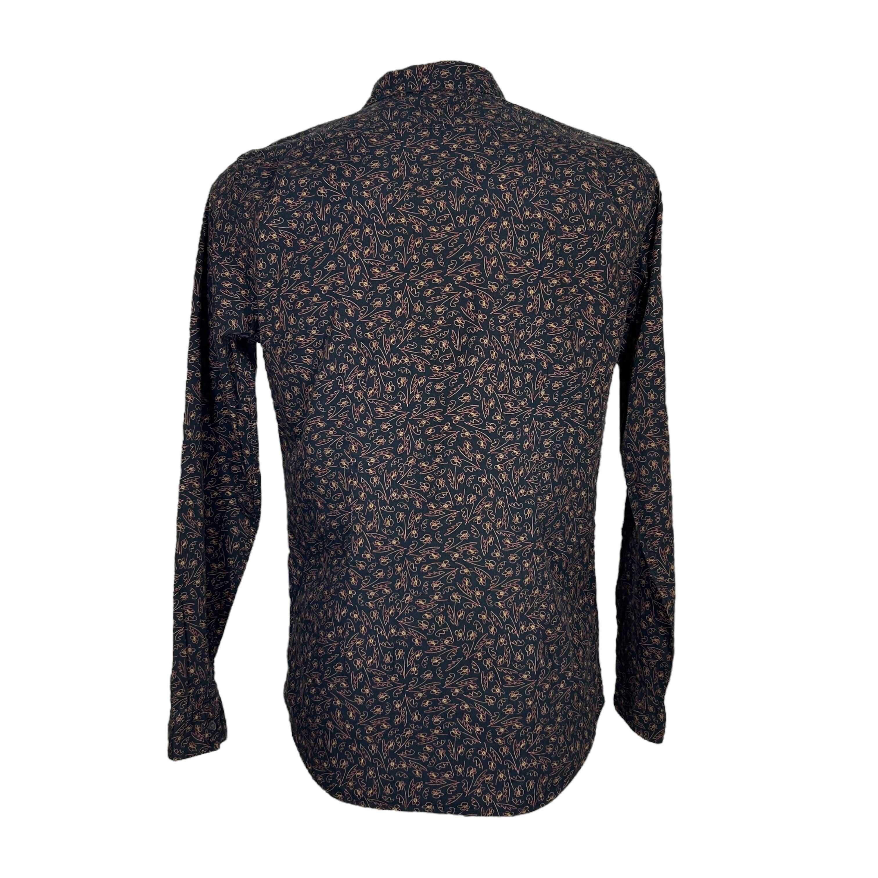 Paul Smith PS Paul Smith Black Gold Flowers Slim Fit Shirt Pattern M Size US M / EU 48-50 / 2 - 2 Thumbnail