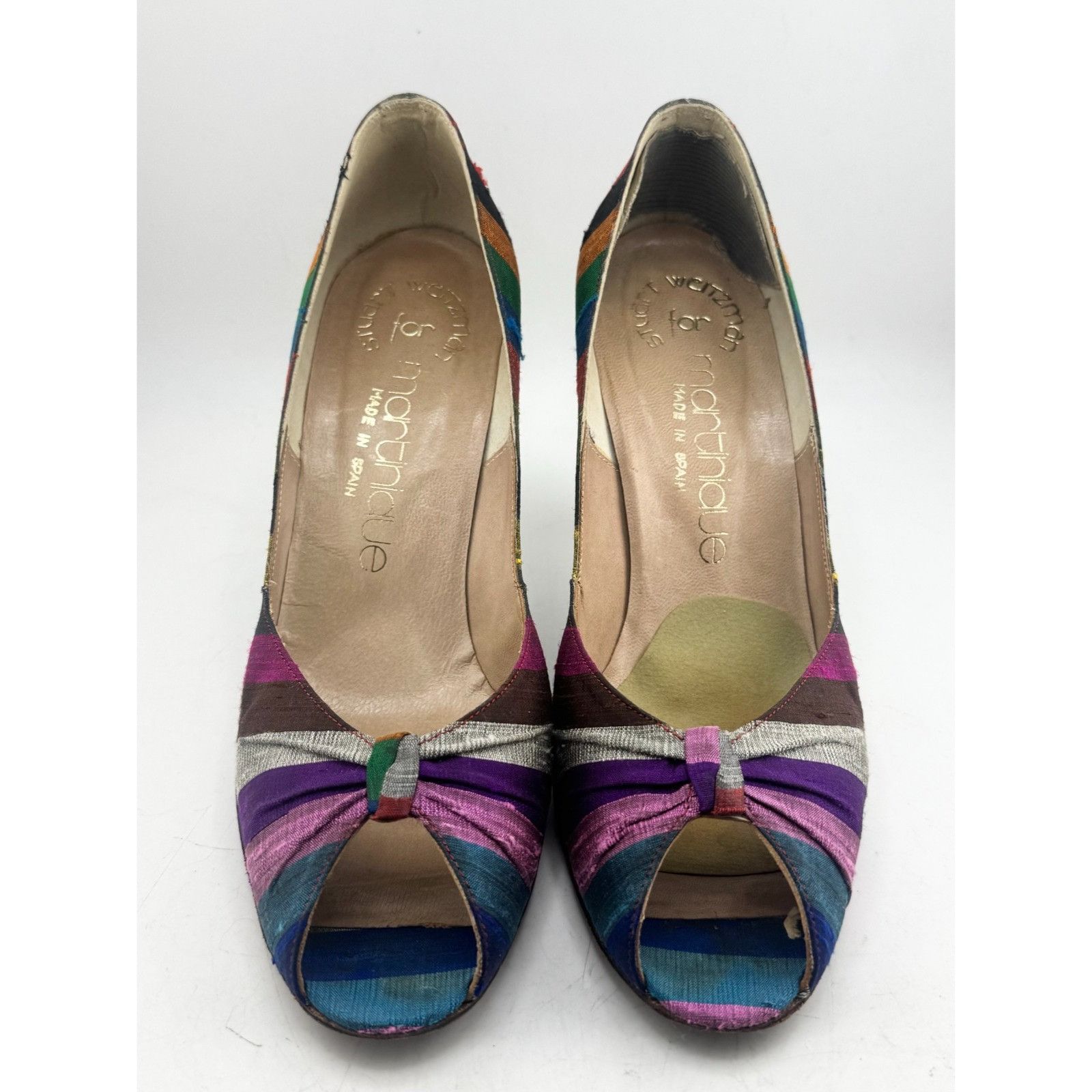 Stuart Weitzman Stuart Weitzman martinique vintage rainbow stripe pump heels Size US 7 / IT 37 - 5 Thumbnail