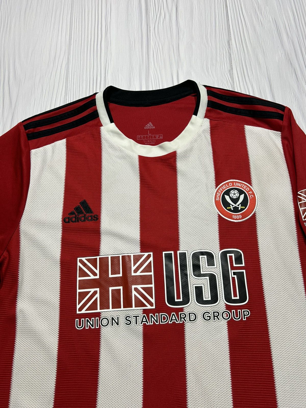 Adidas 2019-2020 Sheffield United Adidas Home Football Shirt Jersey Size US L / EU 52-54 / 3 - 4 Thumbnail