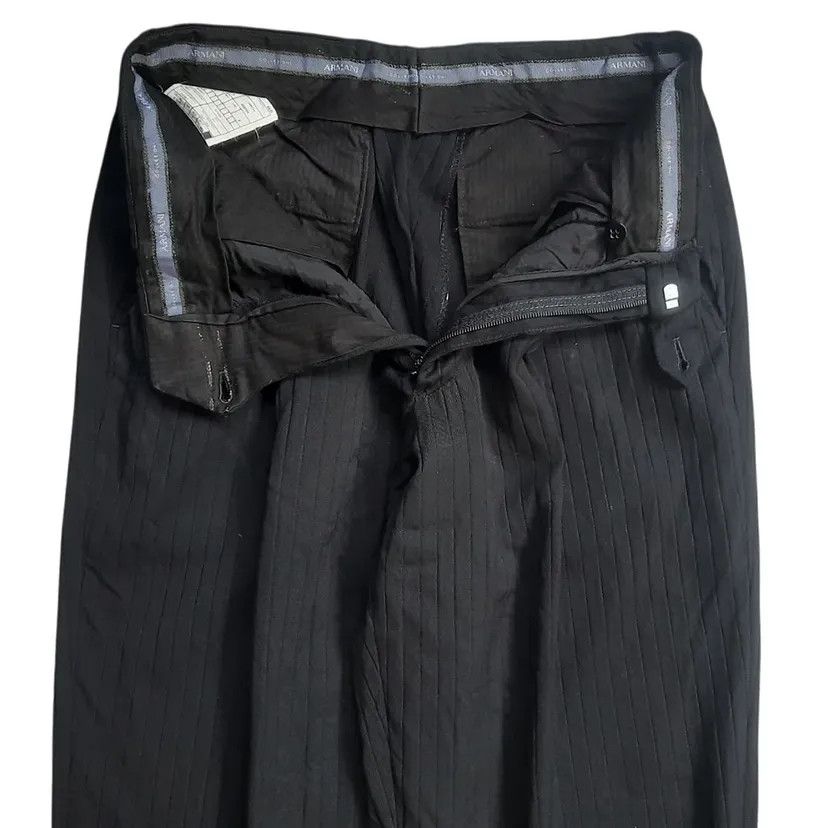 Armani Collezioni Armani Collezioni Striped Wool Blend Loose Trouser Size US 28 / EU 44 - 3 Thumbnail