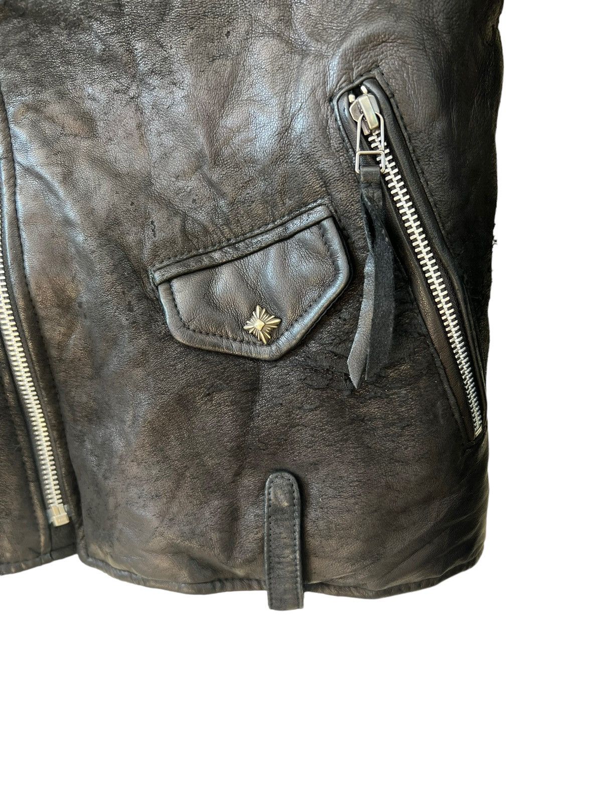 14th Addiction 14th Addiction Distress Sheep skin Hybrid Leather Jacket Size US M / EU 48-50 / 2 - 14 Thumbnail