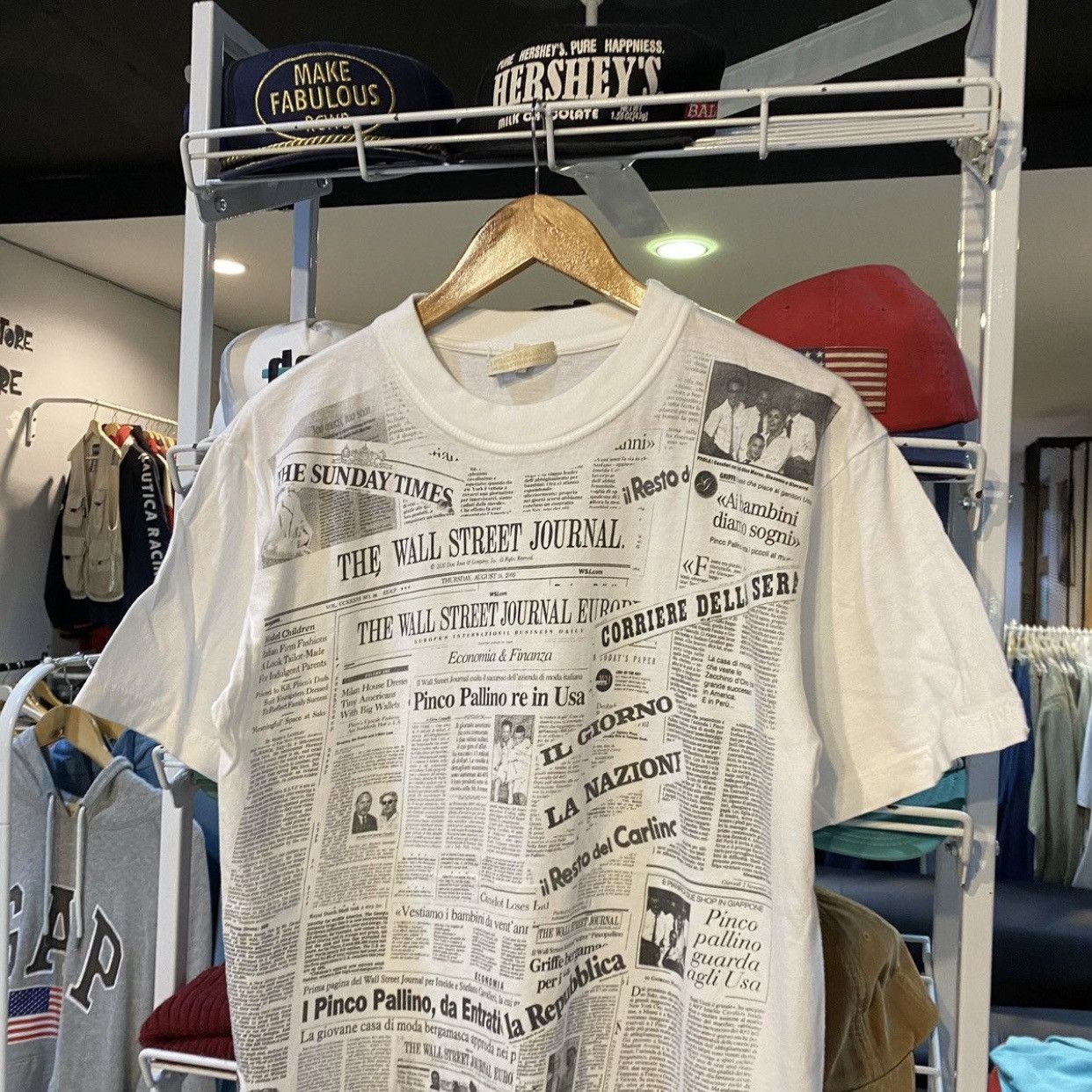 Japanese Brand VINTAGE I Pinco Pallino Newspaper Print T-Shirt RCWB M Size US M / EU 48-50 / 2 - 3 Thumbnail