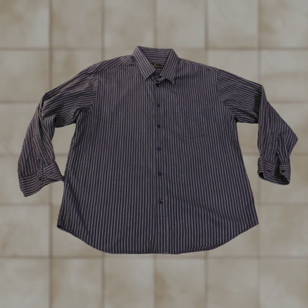 BUGATCHI Bugatchi Uomo Shirt XL blue striped classic fit mens button up retro Size US XL / EU 56 / 4 - 1 Thumbnail