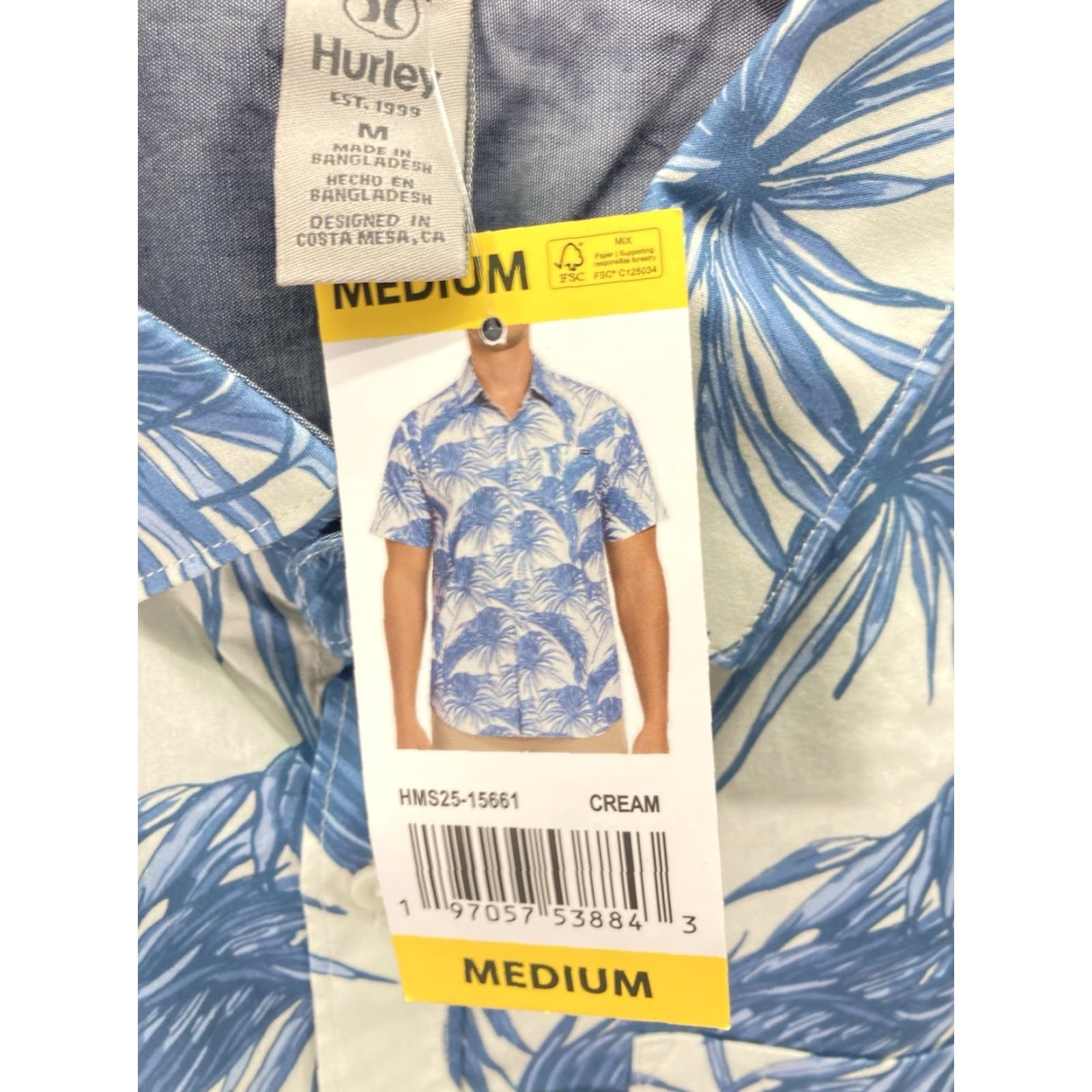 Hurley Hurley Patio Cabana Shirt Men Sz Medium Blue AOP Floral Button Short Sleeve NWT Size US M / EU 48-50 / 2 - 5 Thumbnail