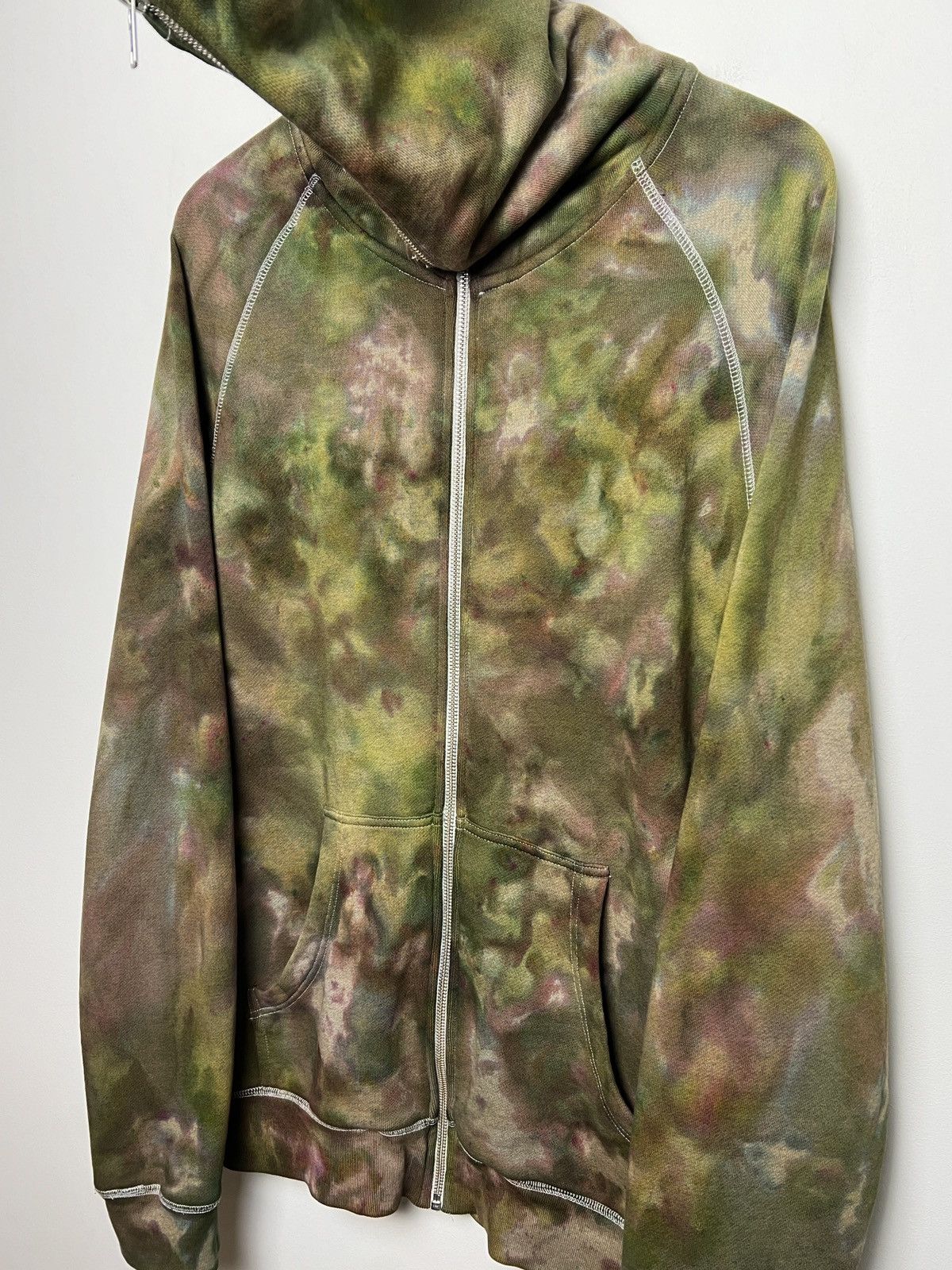 acne y2k full zip gimp camo tie dye solid hoodie