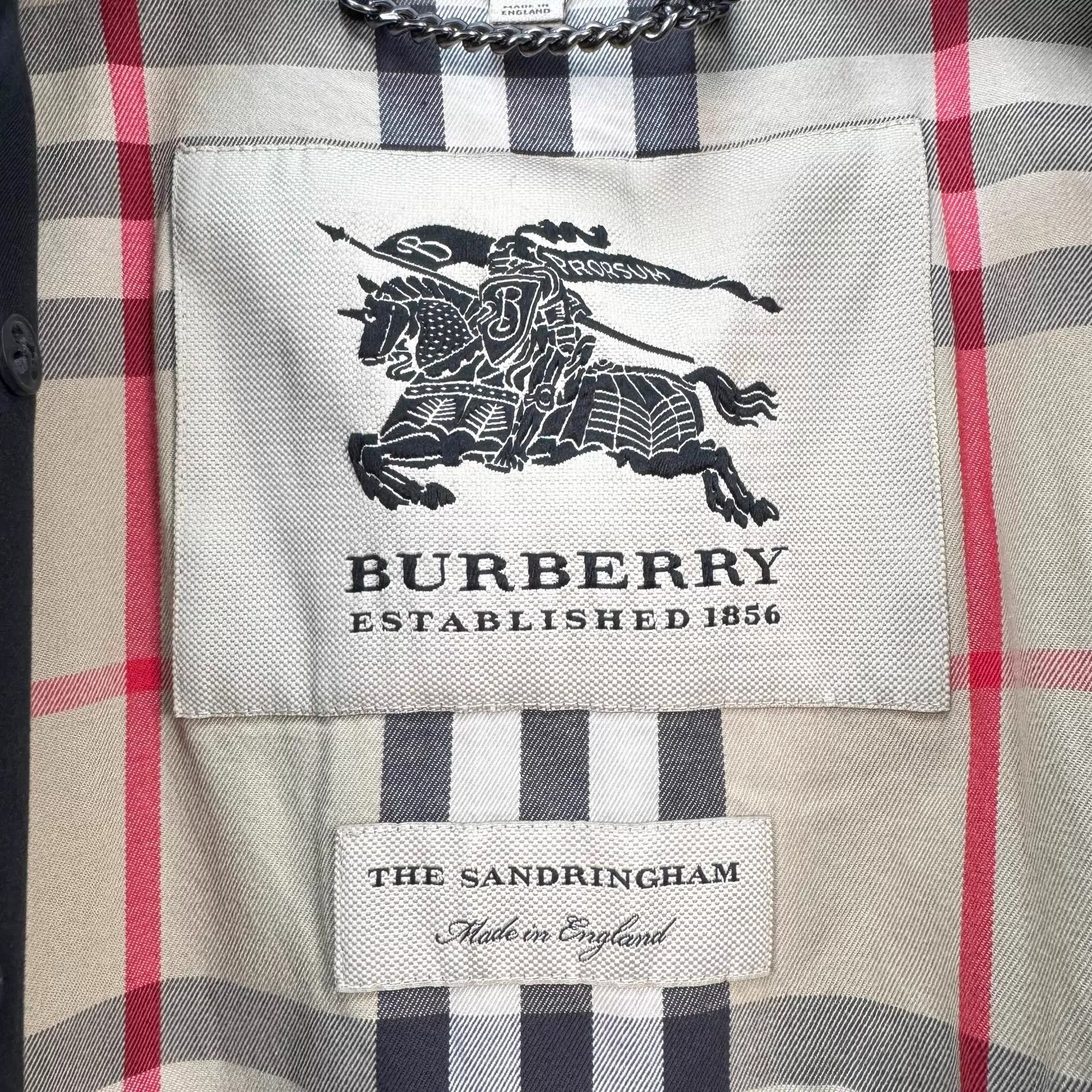 Burberry Burberry Black Lined Check Trench Coat 54 9/10 Fading Size US L / EU 52-54 / 3 - 6 Thumbnail
