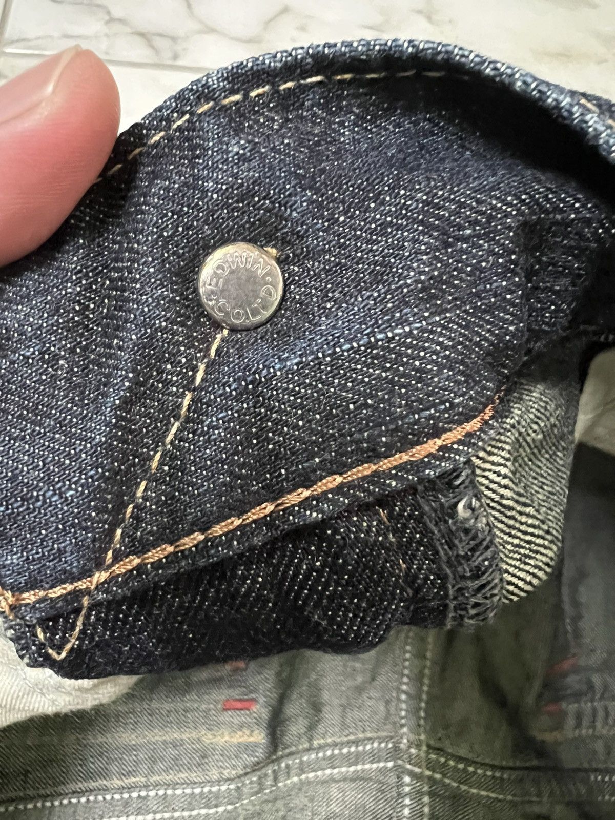 Edwin 💥Flare💥Vintage Edwin 503 Blue Trip Distress Jean Size US 36 / EU 52 - 18 Thumbnail