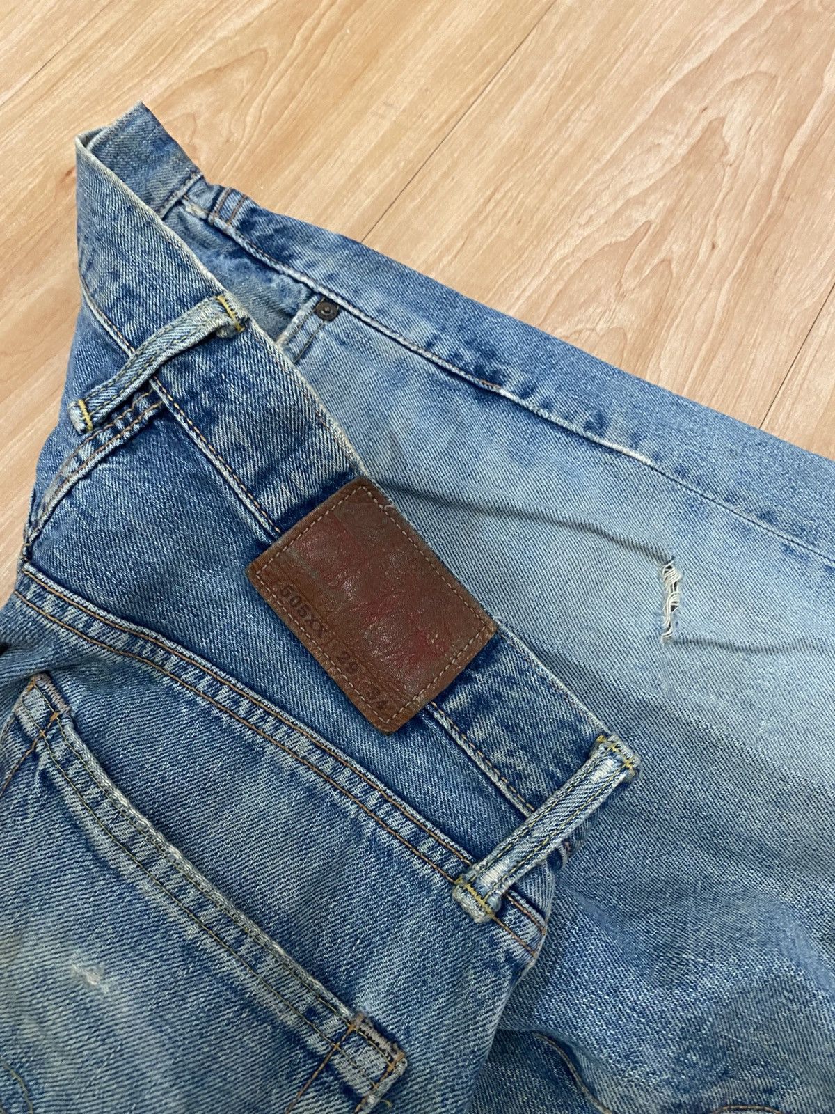 Edwin × Vintage Vintage edwin orange tab distressed denim selvedge Size US 29 - 8 Thumbnail