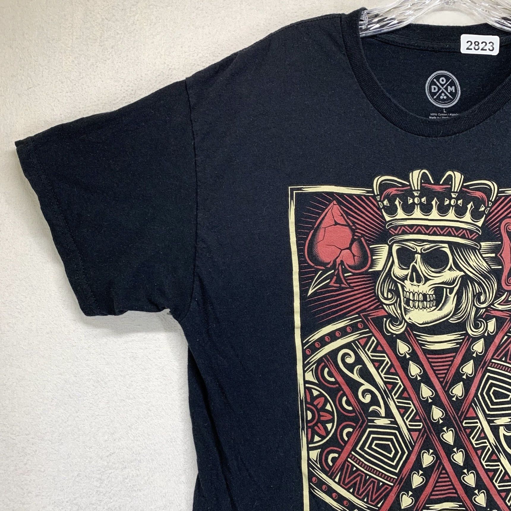 Vintage DOM MEN Short Sleeve T Shirt Black Crew Neck Jack of Hearts Logo 2020s Art Biker Rocker Men M Size US M / EU 48-50 / 2 - 7 Thumbnail