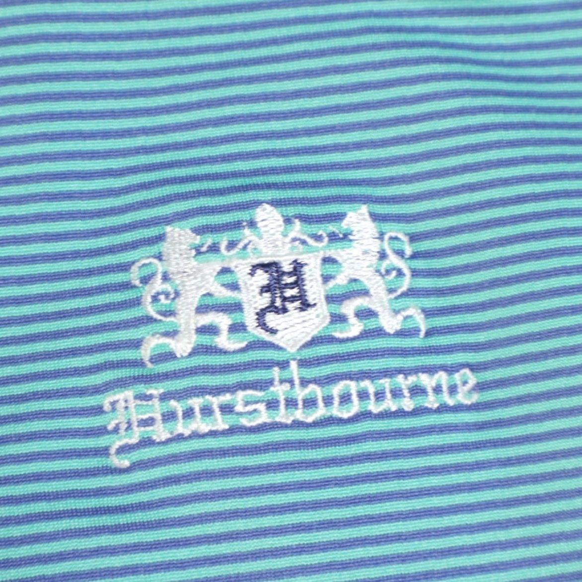 Vintage VINTAGE Holderness & Bourne The Perkins Striped Polo Shirt Mojito Mens XL Size US XL / EU 56 / 4 - 6 Thumbnail
