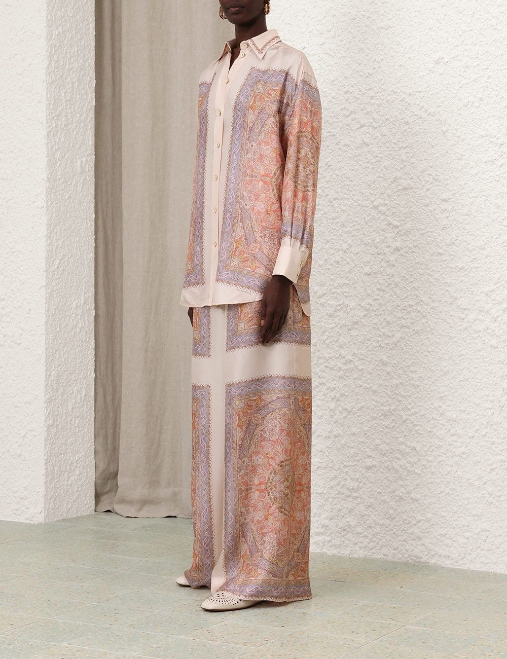 Zimmermann o1s22i1n1024 Illustration Silk Blouse in Multicolor Size M / US 6-8 / IT 42-44 - 3 Thumbnail