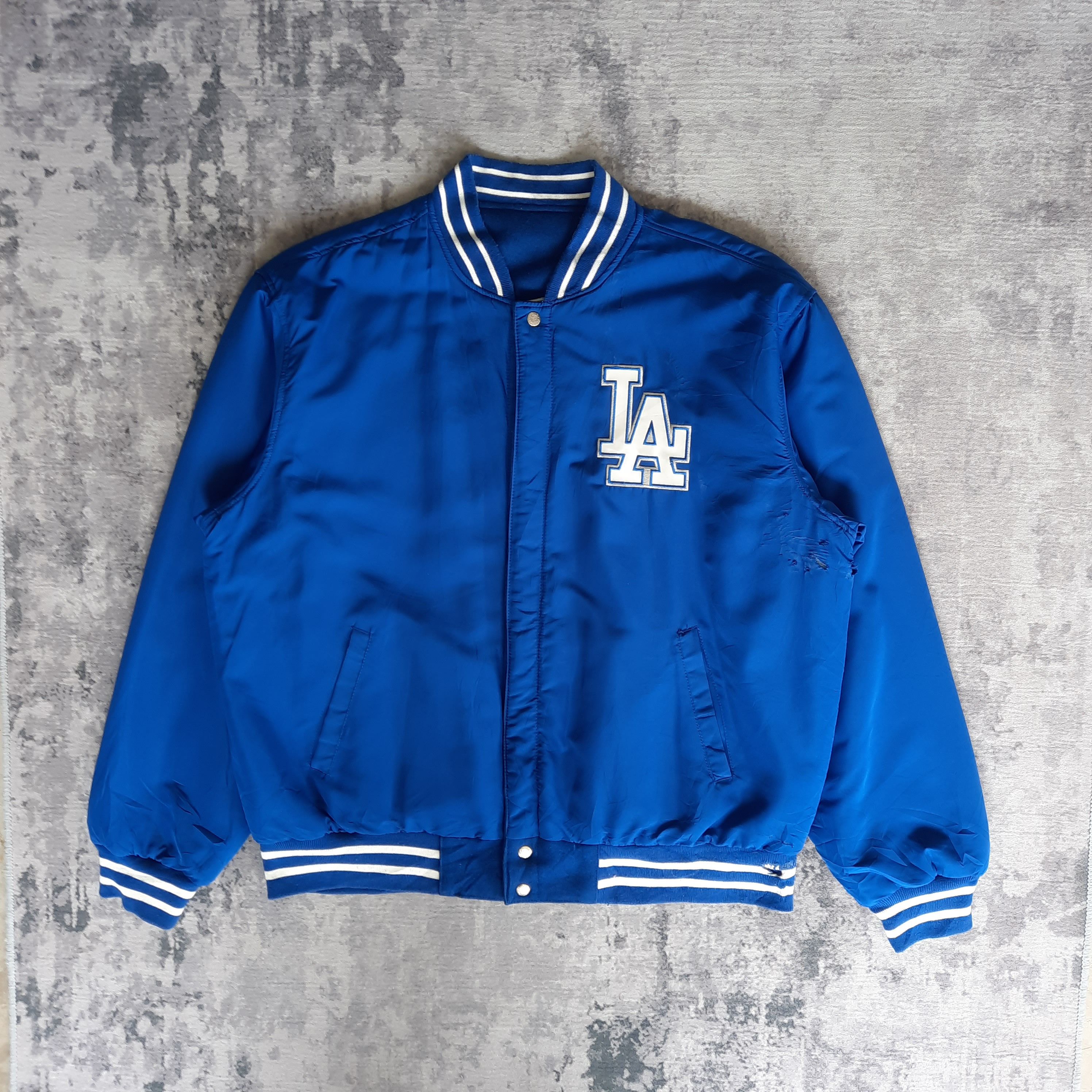 Jeff Hamilton 🌟Vintage La dodgers distressed reversible baseball jacket Size US XL / EU 56 / 4 - 7 Thumbnail