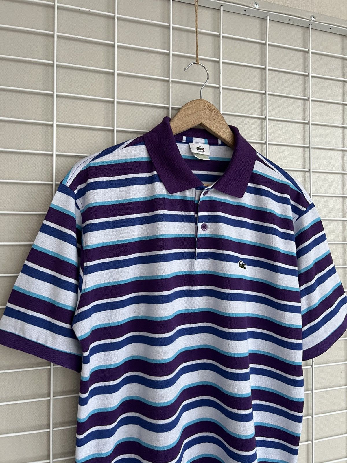 Lacoste Lacoste Striped Polo Shirt Mens Size 7 or L Vintage Cotton Size US L / EU 52-54 / 3 - 3 Thumbnail