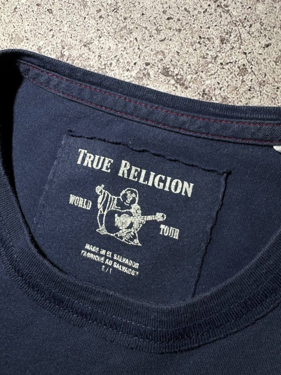True Religion × Vintage True Religion Vintage Big Printed Buddha y2k Blue Red Tshirt Size US L / EU 52-54 / 3 - 11 Thumbnail