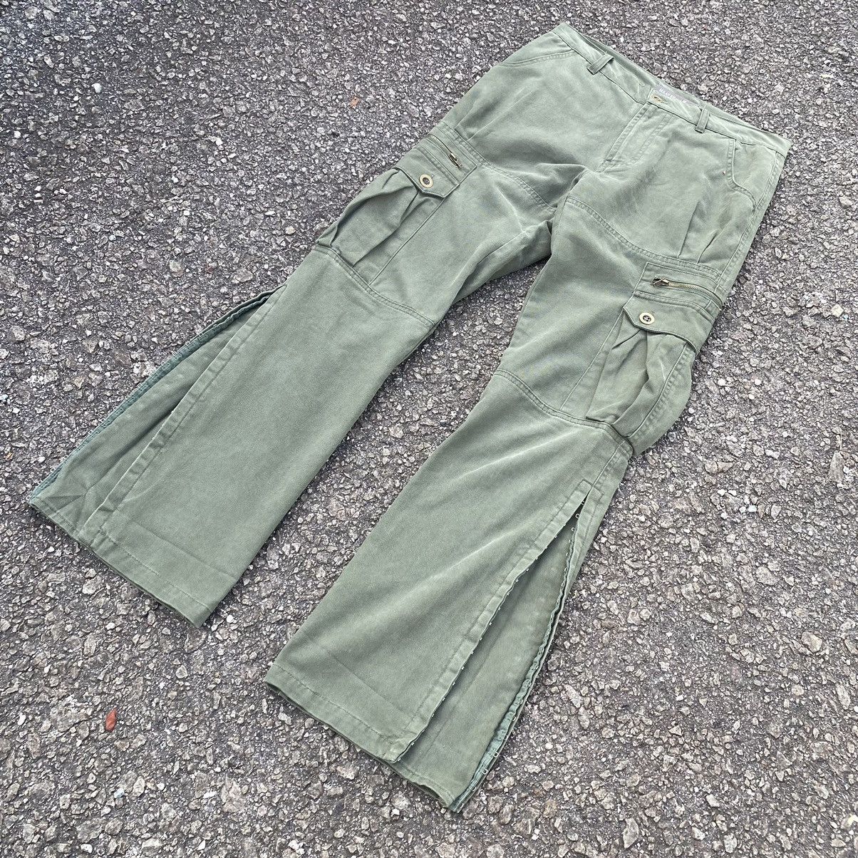 Hysteric Glamour Flare Cargo Pants Green Army Heaven and Earth Punk Bootcut Size US 29 - 1 Thumbnail