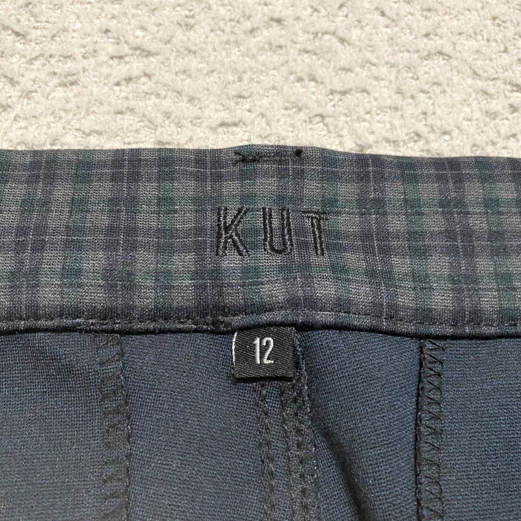 Vintage KUT from the Kloth Womens Pants 12 Gray Plaid Stretch Skinny Mid Rise Chino Womens Size 34" / US 12 / IT 48 - 4 Thumbnail