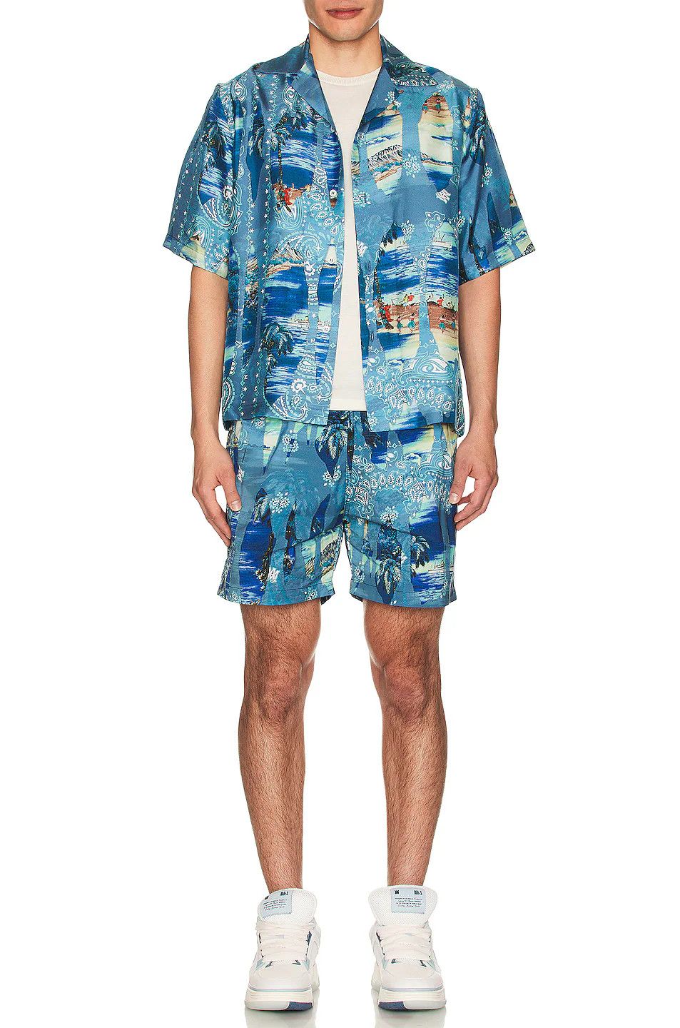 Amiri o1mle0426 Bandana Bleach Swim Trunk in Blue Size US 36 / EU 52 - 4 Thumbnail