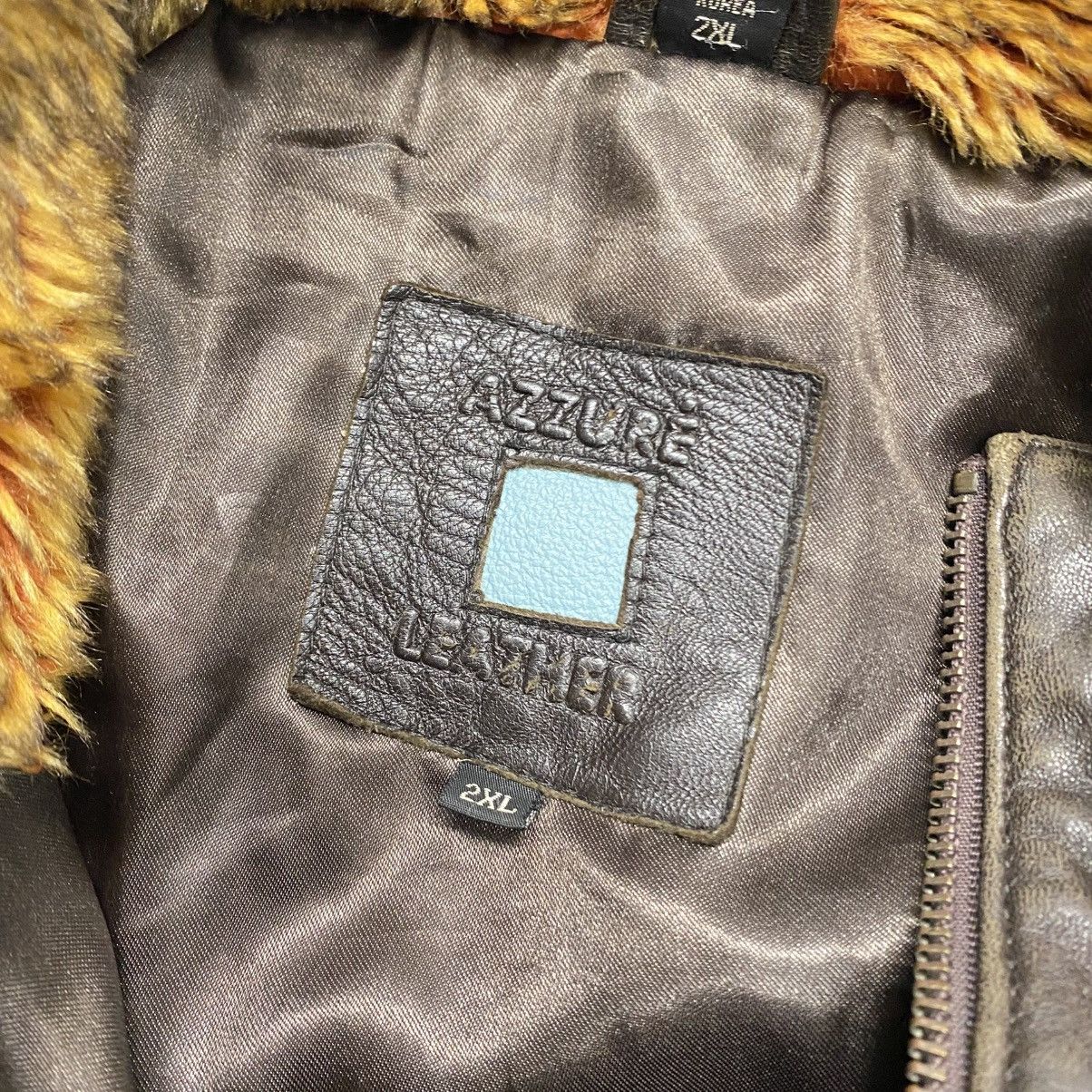 Other Y2K Azzure Leather Brown Faux Fur Coat Size 2XL Size XXL / US 16-18 / IT 52-54 - 5 Thumbnail