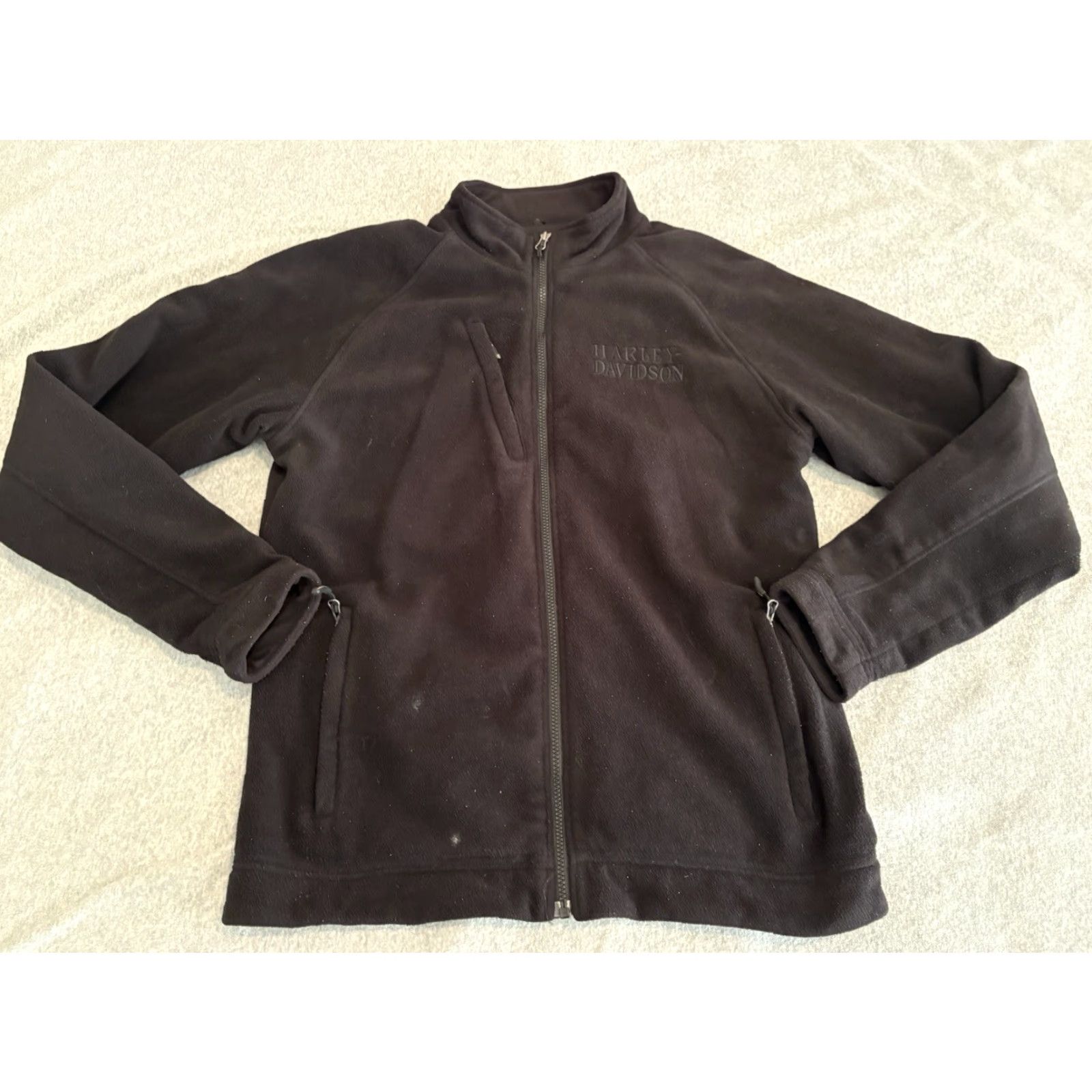 Harley Davidson Harley-Davidson Shirt Jacket Mens Large Tall Fleece Full Zip Black Skull Motorcycle Outdoor Size US L / EU 52-54 / 3 - 3 Thumbnail