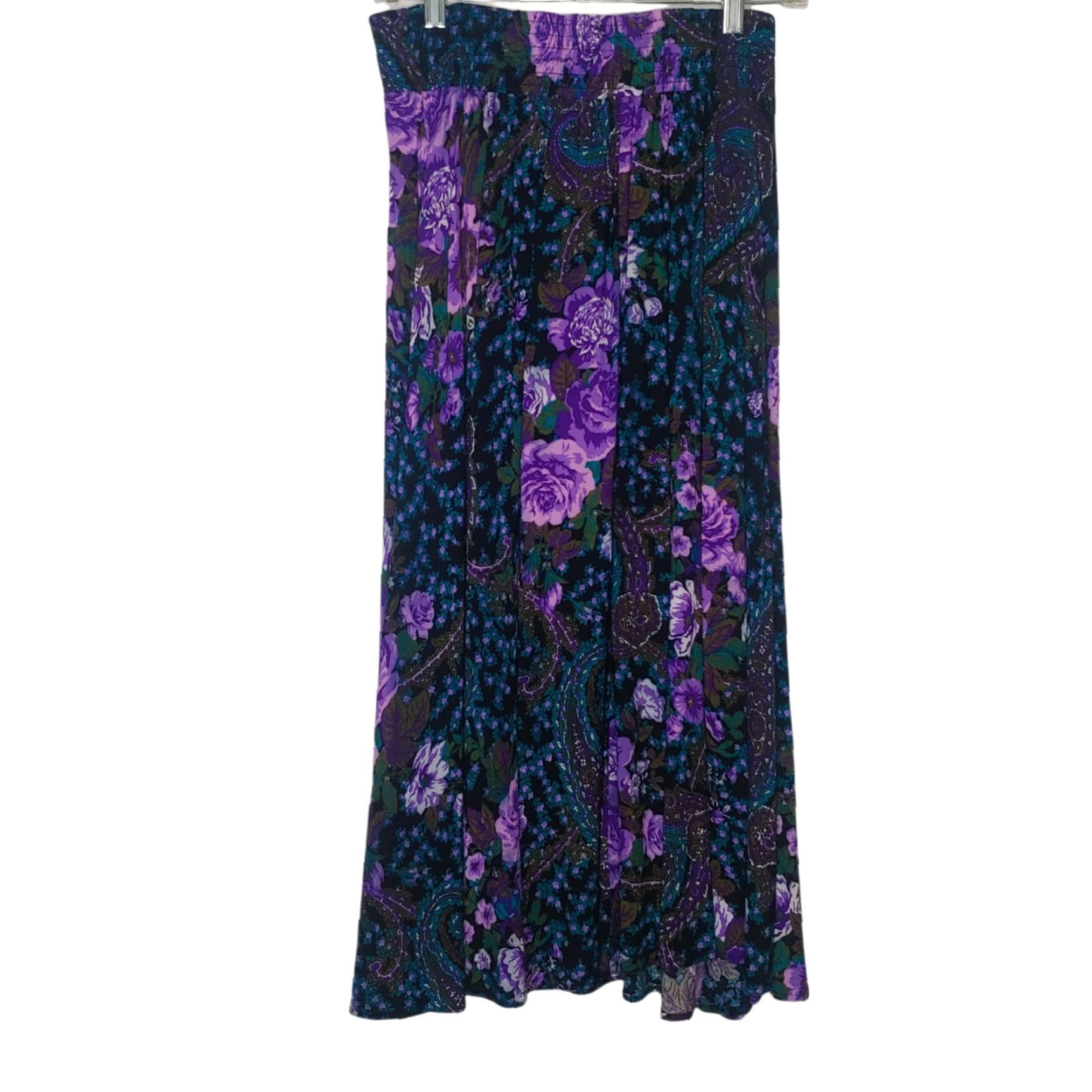 Vintage VINTAGE Karin Stevens Woman Outfit Skirt Shirt Set Purple Black Paisley 2 Piece Size M / US 6-8 / IT 42-44 - 4 Thumbnail