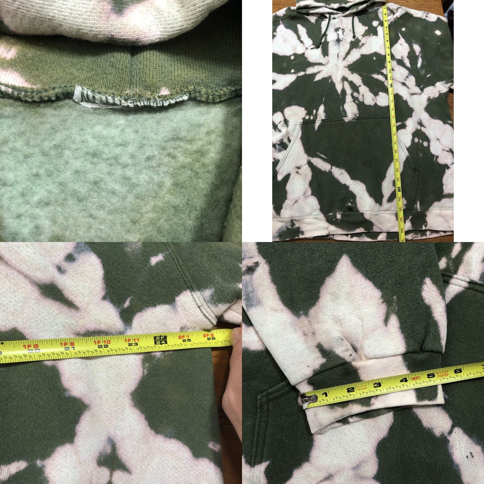 Nike VINTAGE Nike Hoodie Men XL Green Tie Dye Swoosh 90s Center Pullover Sweatshirt with Pockets Size US XL / EU 56 / 4 - 8 Thumbnail