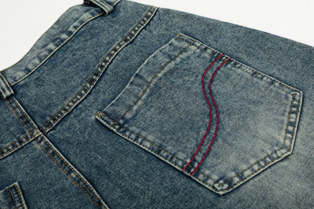 Jean American retro distressed washed curved jeans Size US 32 / EU 48 - 5 Thumbnail