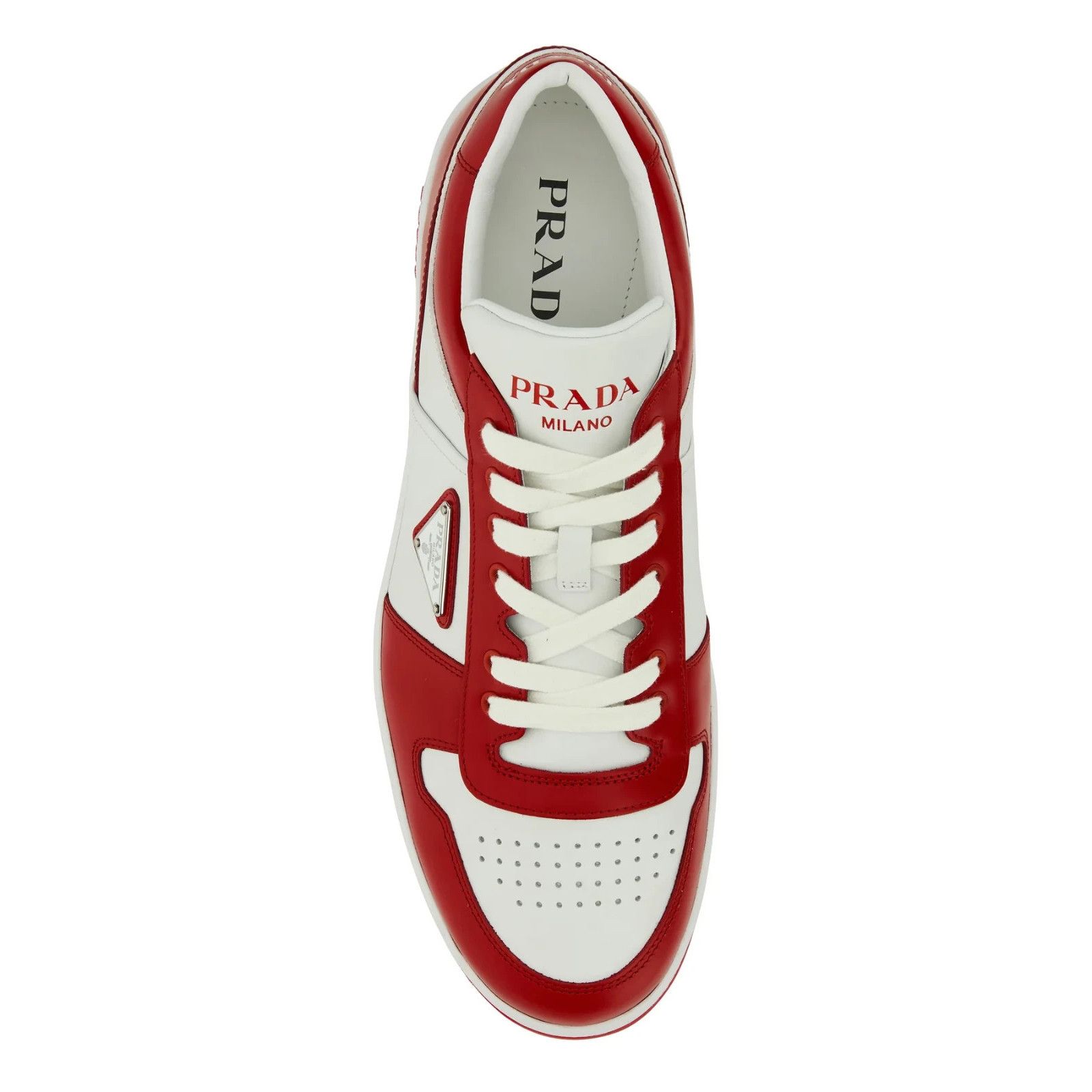 Prada PRADA Downtown Two-Tone Leather Sneakers New And Authentic ( Size US 11.5 / EU 44-45 - 4 Thumbnail