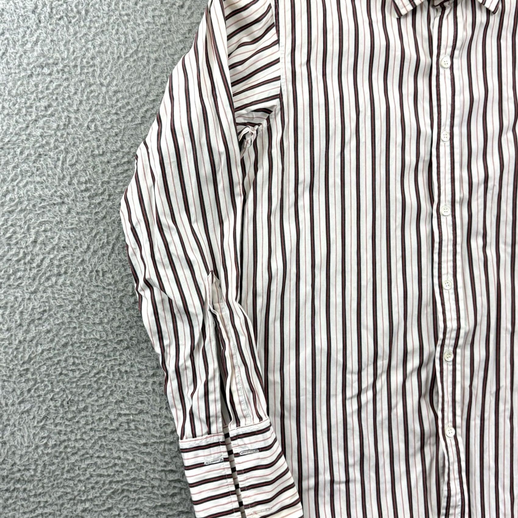 Vintage VINTAGE Hilditch & Key Shirt Mens Medium White Striped Button Down French Cuff Preppy Size US L / EU 52-54 / 3 - 4 Thumbnail