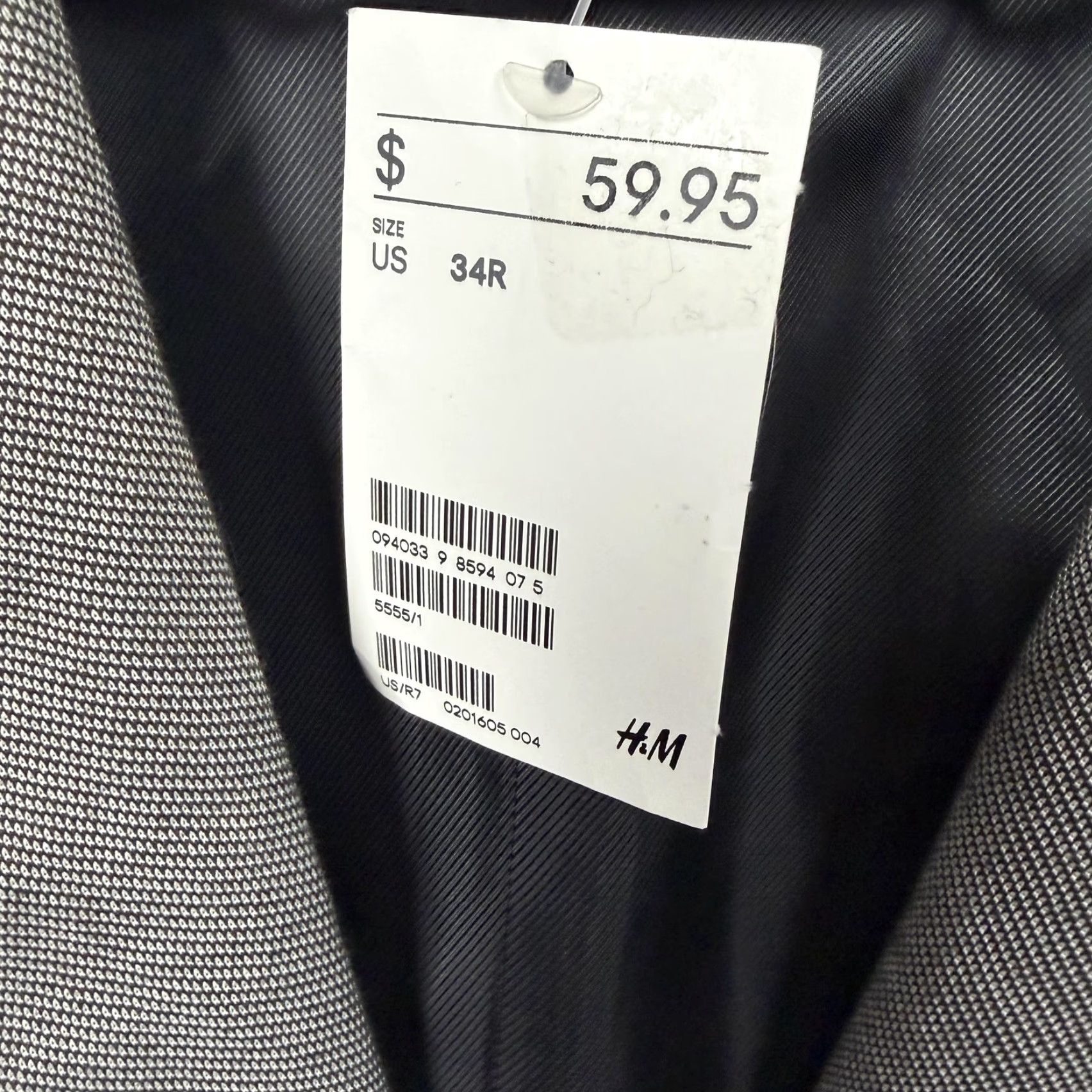 H&M H&M Blazer Mens 34R Gray Cotton Blend Elbow Patch Sport Coat Preppy Old Money Size 34R - 2 Thumbnail