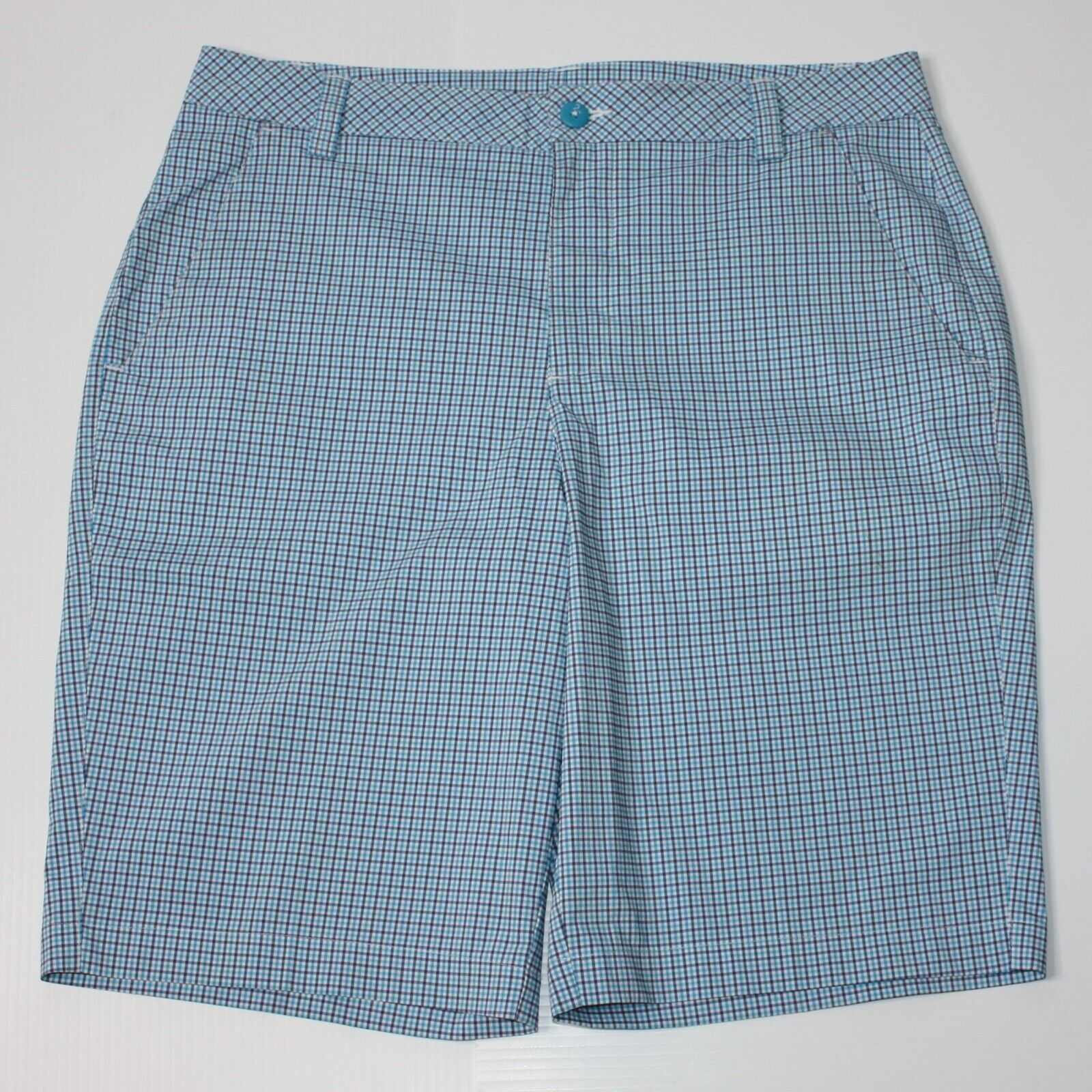 Puma Light Blue with Classic Check Print Golf Shorts size 34 Size US 34 / EU 50 - 1 Thumbnail