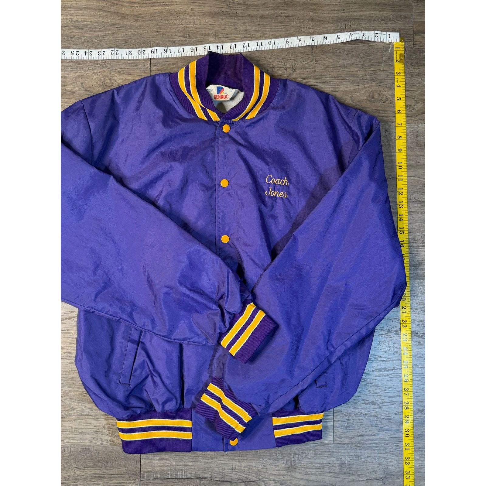 Rennoc Rennoc Varsity Jacket Men XL Purple Coach Jones Embroidery Size US L / EU 52-54 / 3 - 5 Thumbnail