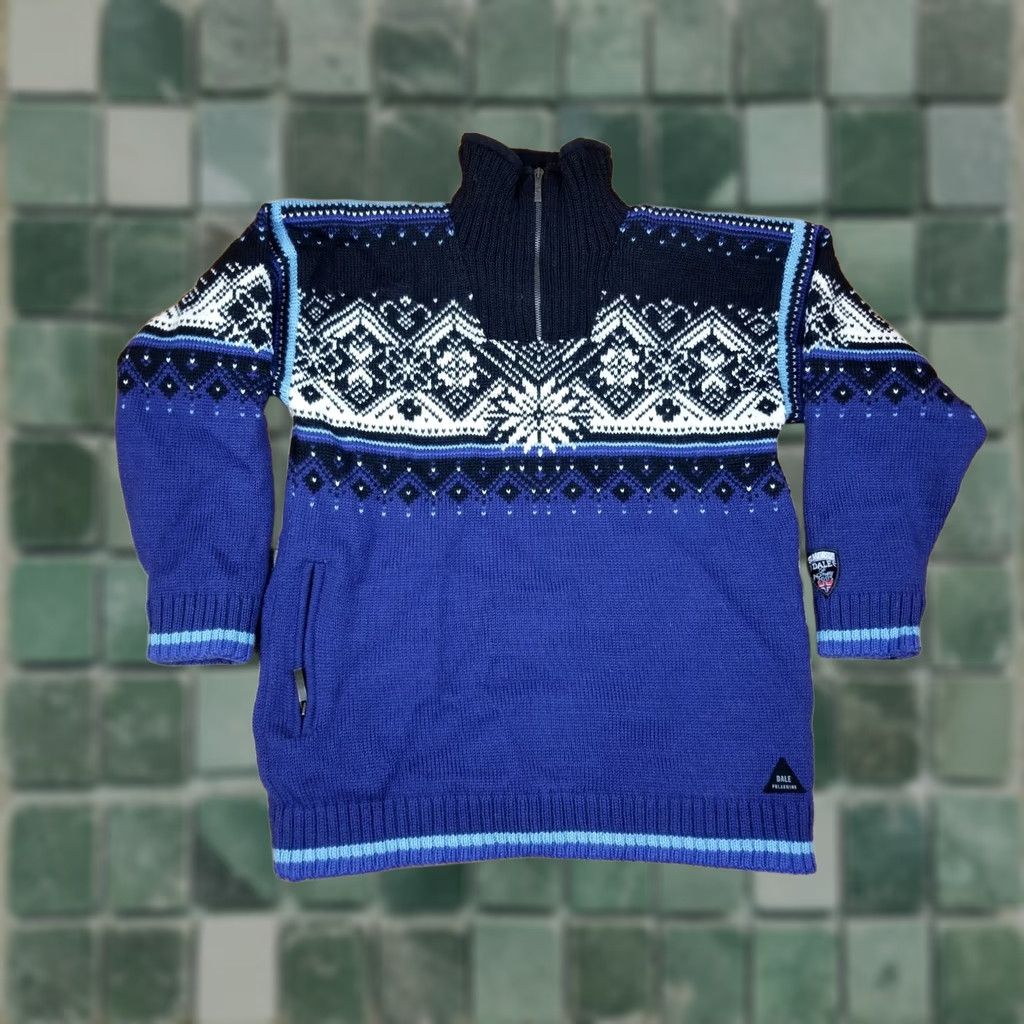 Dale Of Norway VINTAGE Y2K Dale of Norway Ski 100% Wool Half Zip Up DuPont Teflon Sweater SZ S Mens Blue Wool PullOver 21/21/19/24 Size US S / EU 44-46 / 1 - 1 Thumbnail