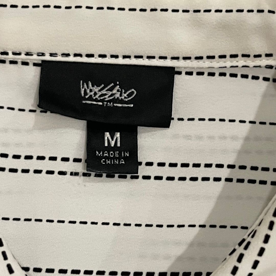 Mossimo Women Long Sleeve Collared Button up Stitch Stripe Shirt Size M / US 6-8 / IT 42-44 - 3 Thumbnail