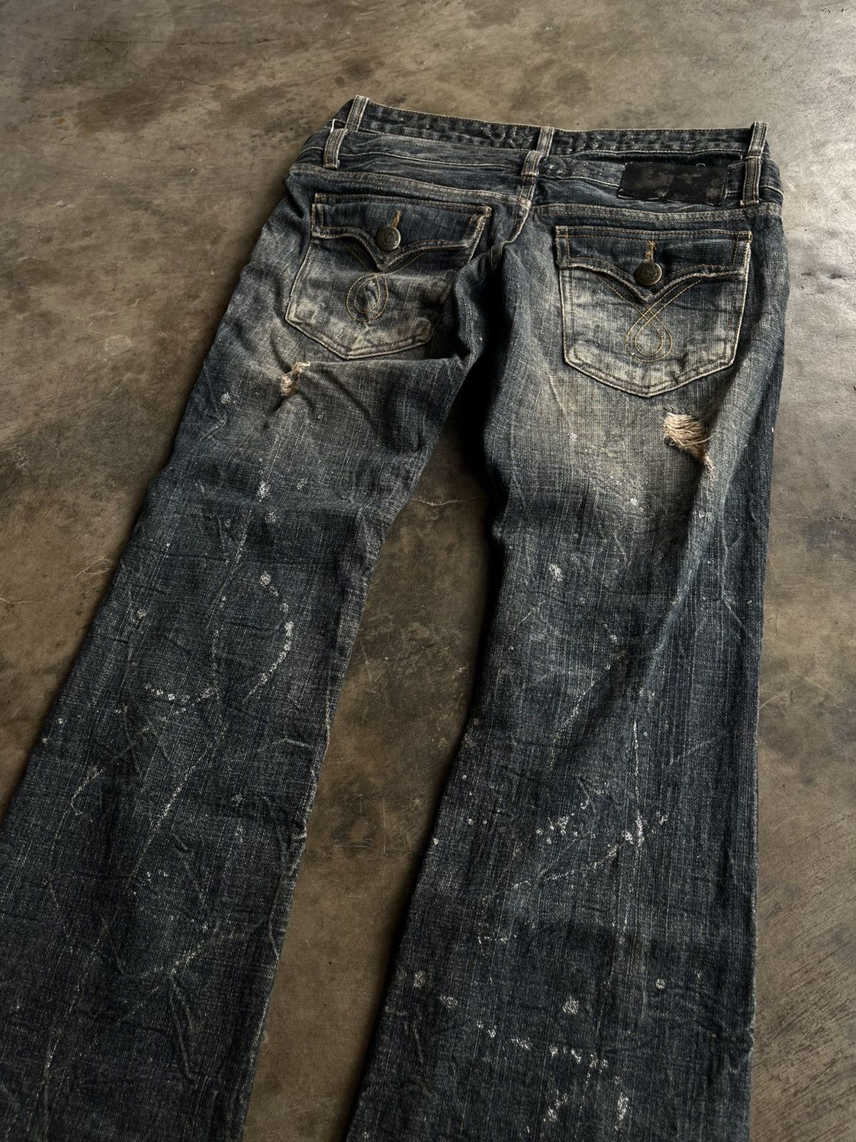 Isamu Katayama Backlash 2000s JAPANESE VENCE DISTRESSED FLARE BOOTCUT PANTS DENIM Size US 29 - 6 Thumbnail
