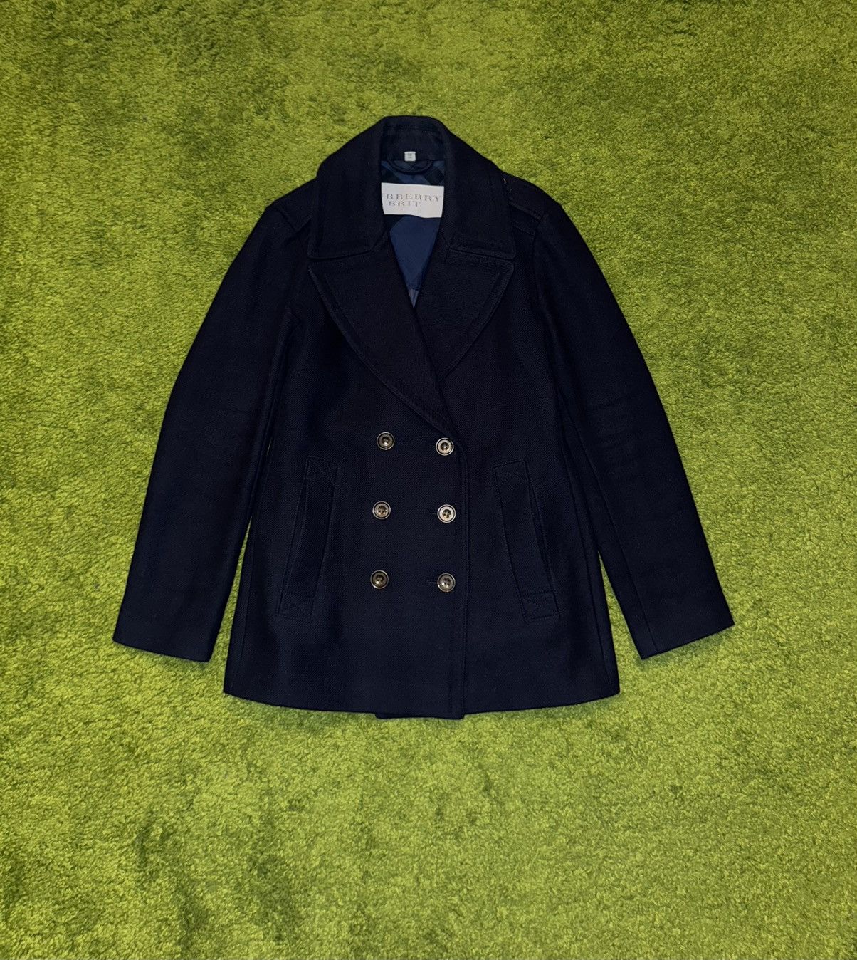 Burberry × Designer Burberry Brit double breasted wool coat jacket Size XL / US 12-14 / IT 48-50 - 1 Thumbnail