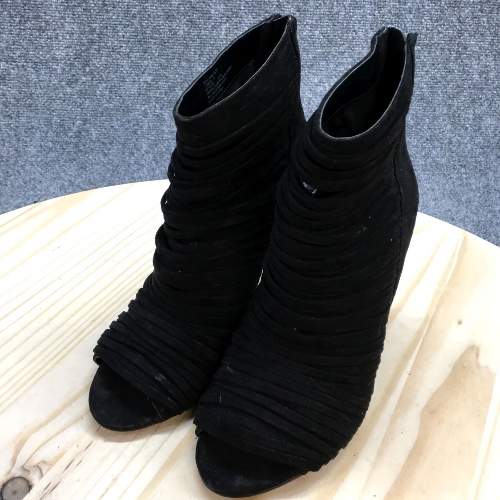 BCBGeneration BCBGeneration Ankle Booties Womens 7.5B Black Elle Peep Toe Stiletto Casual Bootie Size US 8 / IT 38 - 3 Thumbnail