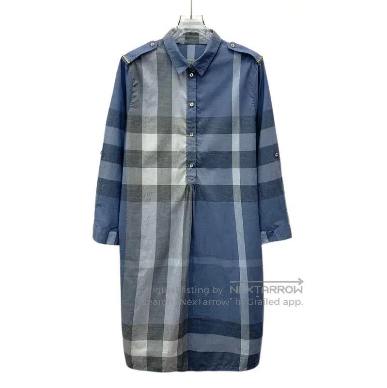 Burberry Burberry L Size Blue Cotton Dress. Size L / US 10 / IT 46 - 1 Thumbnail