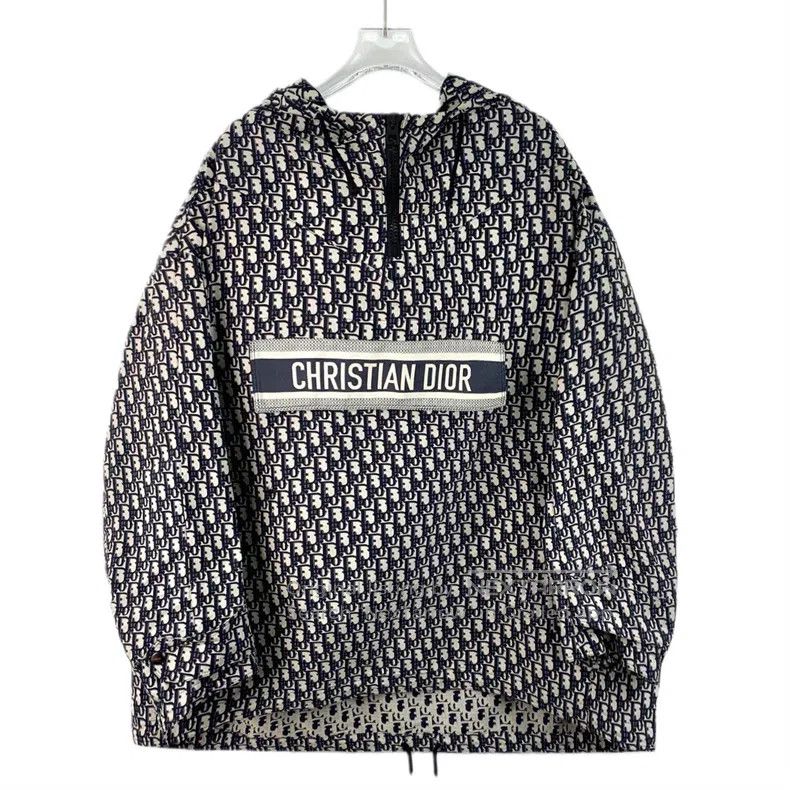 Dior Dior Dark blue logo jacquard full-print hooded half-zipper Size XS / US 0-2 / IT 36-38 - 1 Thumbnail