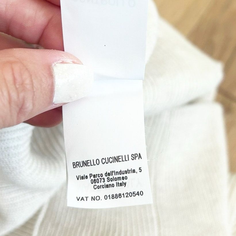 Brunello Cucinelli Brunello Cucinelli Cream Ribbed Knit Polo Sweater Sz 46 Size US S / EU 44-46 / 1 - 5 Thumbnail