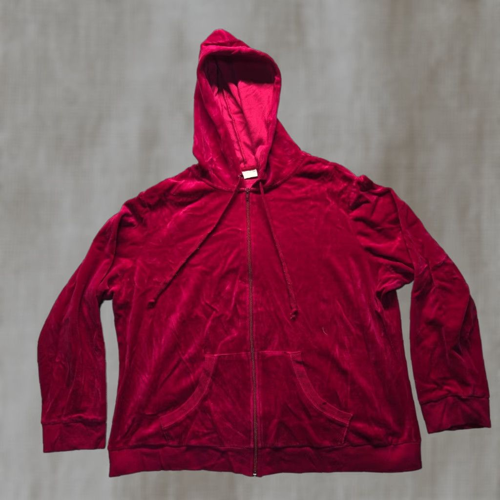 Vintage Bobbie Brooks Red Full Zip Hoodie Sweater Long Sleeve Adult Women's Plus Size 3X Size XXL / US 16-18 / IT 52-54 - 1 Thumbnail