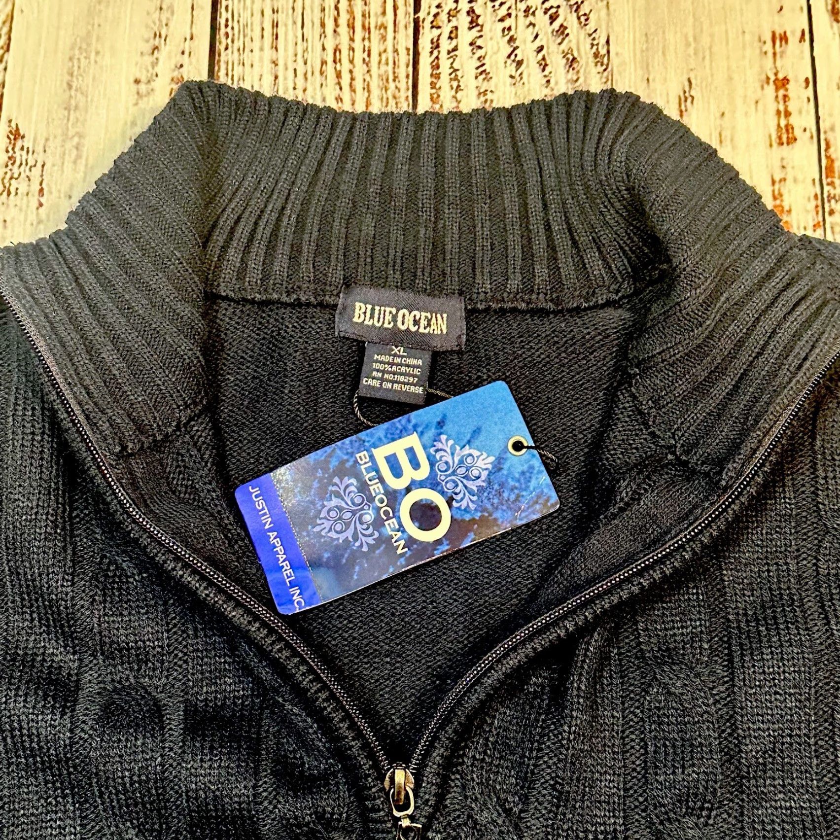 Vintage VINTAGE Blue Ocean Cable Knit 1/4 Zip Navy Sweater Cardigan Men XL Blue Ocean NWT 90s Size US XL / EU 56 / 4 - 3 Thumbnail