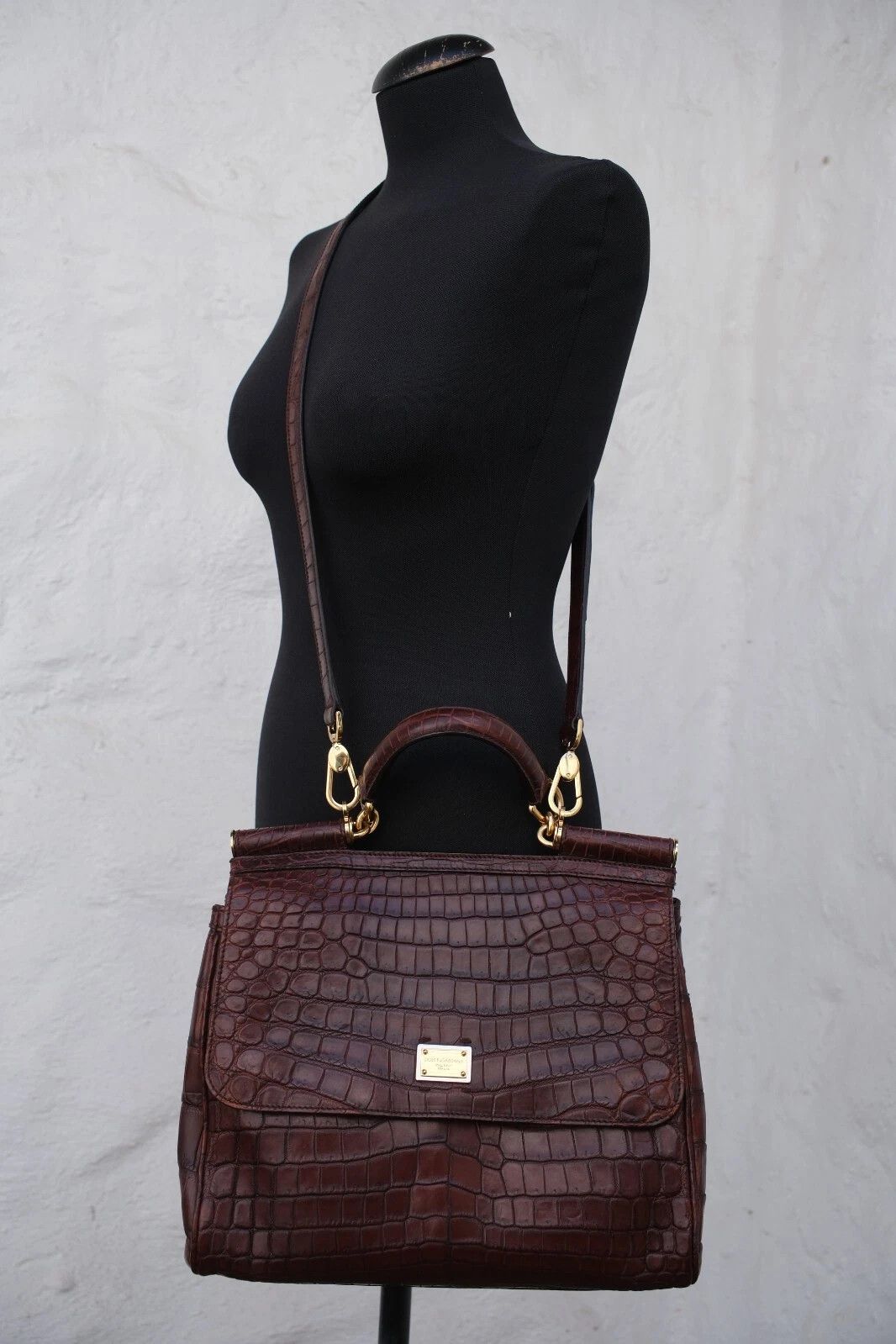 Dolce & Gabbana Mint Dolce & Gabanna Sicily Large Tote Hand Bag Croco Exotic Size ONE SIZE - 3 Thumbnail