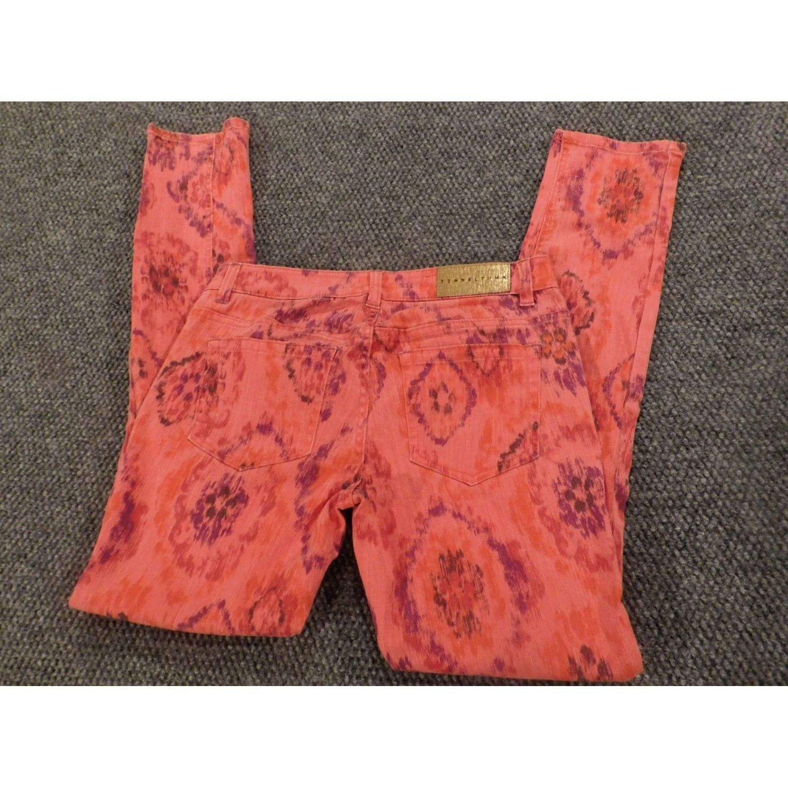 Vintage Tinseltown Jeans Womens 8 Pink Straight Designer Regular Stretch Denim Zipper 29in Inseam Size 29" - 6 Thumbnail
