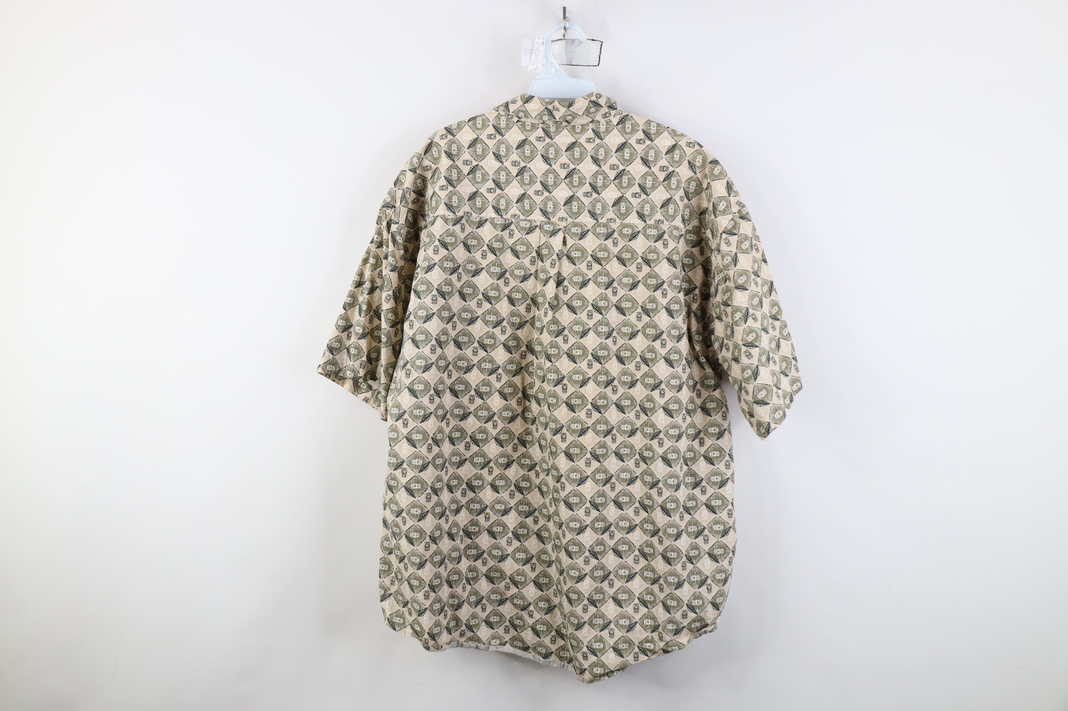 Vintage Vintage 90s Streetwear Geometric Tiki Mask Button Down Shirt Size US XL / EU 56 / 4 - 9 Thumbnail