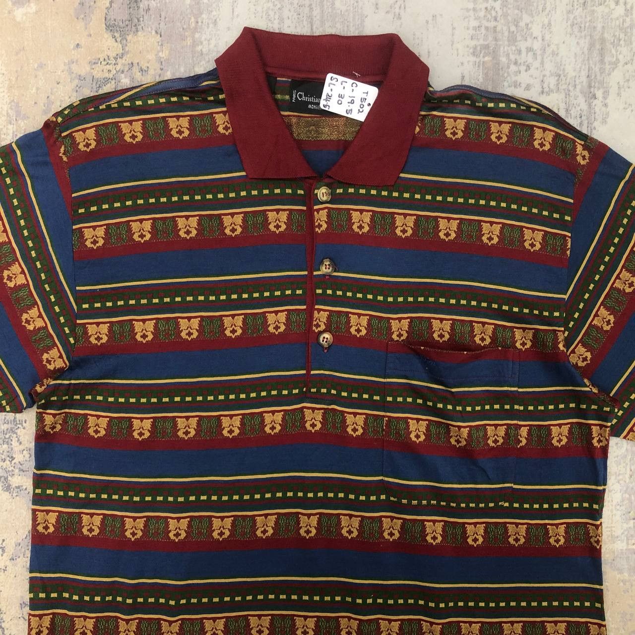 Christian Dior Monsieur T502 VTG CHRISTIAN DIOR MONSIEUR STRIPPED POLO SHIRTS Size US M / EU 48-50 / 2 - 4 Thumbnail