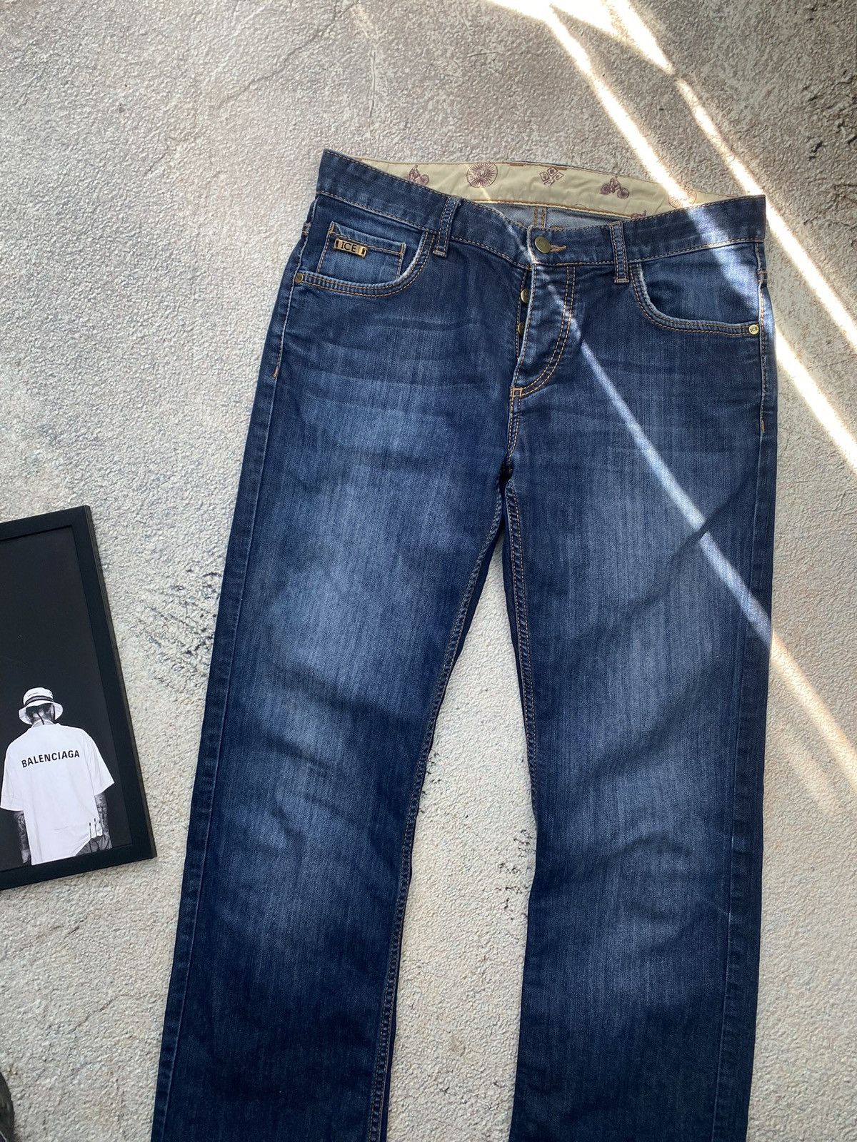 Iceberg × Vintage Vintage denim pants Iceberg back print Size US 31 - 6 Thumbnail