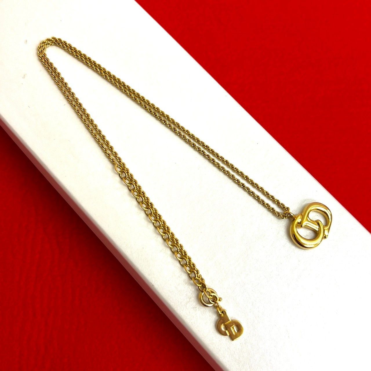Dior Christian Dior CD Logo Necklace Metal Necklace DUTY FREE for USA