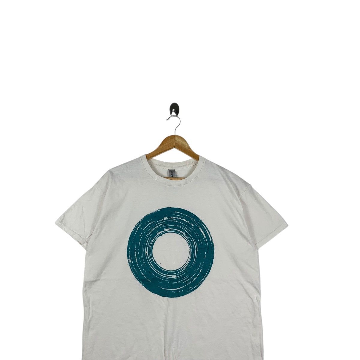 Vintage Vinyl Record Circle Print En Band Tour Tee Shirt Top Size US L / EU 52-54 / 3 - 2 Thumbnail