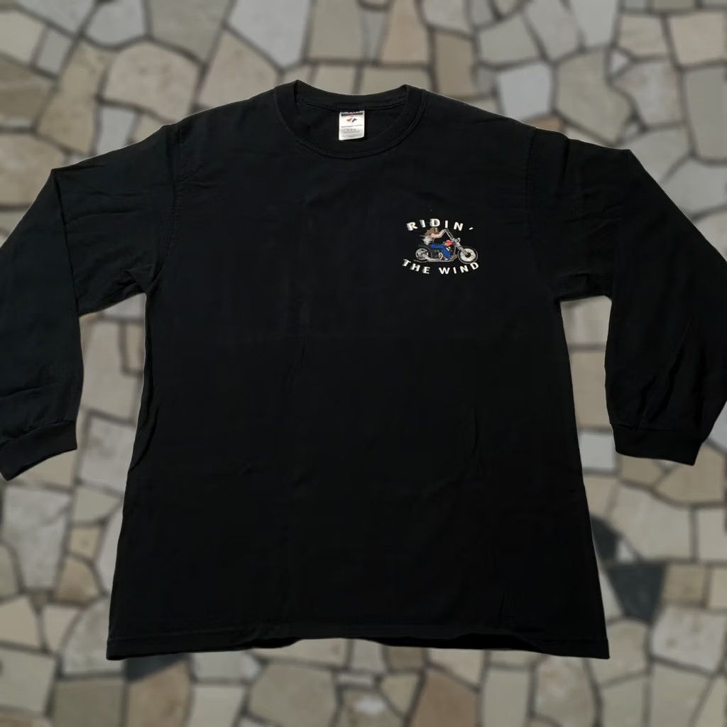 Jerzees HDMC Ride Tee Long Sleeve Shirt Blue Size med double sided Men's ridin Free Size US M / EU 48-50 / 2 - 1 Thumbnail