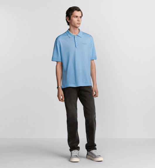 Dior o1w1db11225 493M80 Polo Shirt in Blue Size US M / EU 48-50 / 2 - 5 Thumbnail